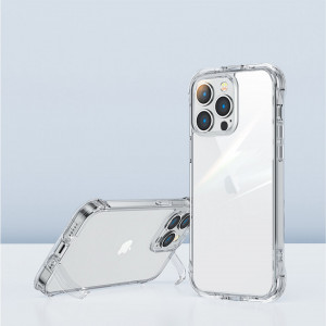 Подсилен гръб JOYROOM Defender със стойка - iPhone 14 (JR-14H1) прозрачен - Img 2