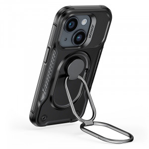 Подсилен гръб JOYROOM Dual Hinge с ринг стойка - iPhone 14 Plus черен - Img 2