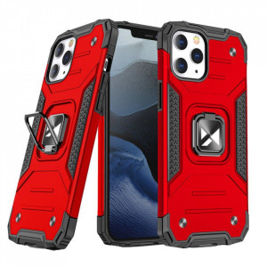 Подсилен гръб WOZINSKY Ring Armor със стойка - iPhone 13 Pro червен - Img 1