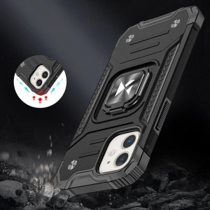 Подсилен гръб WOZINSKY Ring Armor със стойка - iPhone 14 черен - Img 7