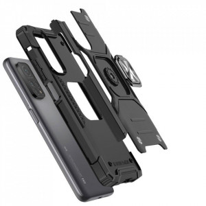 Подсилен гръб WOZINSKY Ring Armor със стойка - Samsung Galaxy A03s черен - Img 3