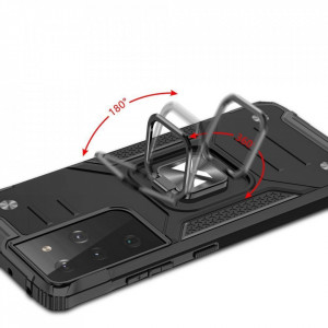 Подсилен гръб WOZINSKY Ring Armor със стойка - Samsung Galaxy S22 Ultra син - Img 5