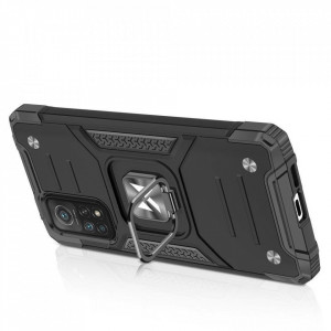 Подсилен гръб WOZINSKY Ring Armor със стойка - Xiaomi Poco M4 Pro 5G / Redmi Note 11S 5G / 11T 5G черен - Img 4