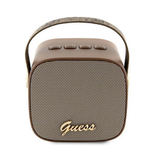 Преносима Bluetooth 5.3 колонка GUESS 4G Leather Script Logo GUWSB2P4SMW 5W с каишка кафява - Img 1