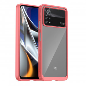 Прозрачен гръб с гел рамка Outer Space - Xiaomi Poco X4 Pro 5G червен - Img 1