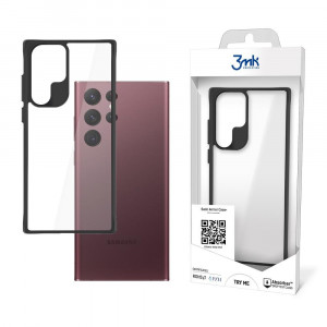 Прозрачен гръб с черна рамка 3mk Satin Armor+ Military Grade - Samsung Galaxy S22 Ultra
