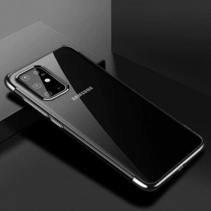 Прозрачен силиконов гръб с цветен кант Clear Color - Samsung Galaxy A72 черен - Img 2