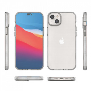 Прозрачен силиконов гръб с цветен кант Spring - iPhone 14 Plus светлорозов - Img 2