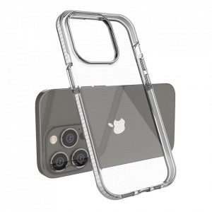 Прозрачен силиконов гръб с цветен кант Spring - iPhone 14 Pro светлорозов - Img 3