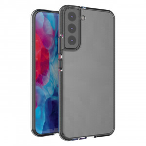 Прозрачен силиконов гръб с цветен кант Spring - Samsung Galaxy S22+ черен - Img 1