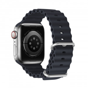 Силиконова каишка Dux Ducis OceanWave - Apple Watch 41mm Series 9 / 41mm Series 8 / 41mm Series 7 / 40mm Series 6 / 40mm SE / 40mm Series 5 / 40mm Series 4 / 38mm Series 3 / 38mm Series 2 / 38mm (1st gen) сив - Img 2
