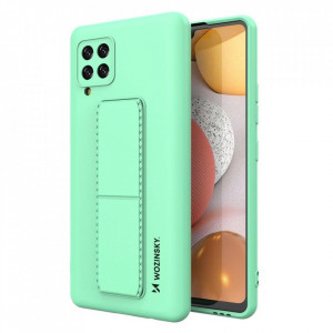 Силиконов гръб със стойка WOZINSKY Kickstand - Samsung Galaxy A42 5G мента - Img 1