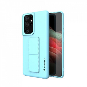 Силиконов гръб със стойка WOZINSKY Kickstand - Samsung Galaxy S21 Ultra 5G светлосин - Img 1
