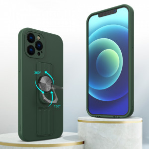 Силиконов гръб с държач-стойка Ring - iPhone 12 Pro Max кафяв - Img 2