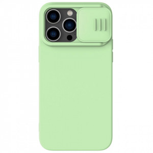 Силиконов гръб с подвижно покритие за камерата NILLKIN CamShield MagSafe - iPhone 14 Pro зелен - Img 1