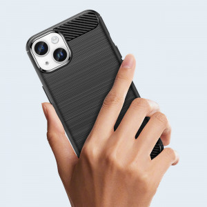 Силиконов гръб Carbon - iPhone 14 син - Img 13