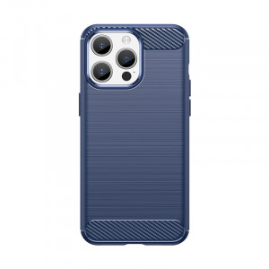 Силиконов гръб Carbon - iPhone 15 Pro син - Img 1
