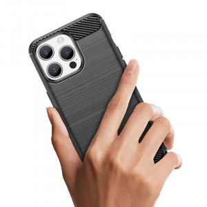 Силиконов гръб Carbon - iPhone 15 Pro Max черен - Img 8