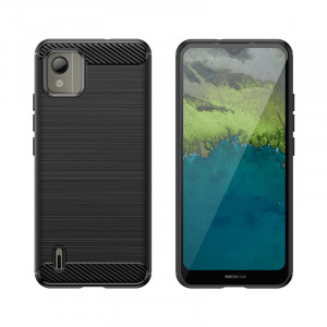 Силиконов гръб Carbon - Nokia C110 черен - Img 2