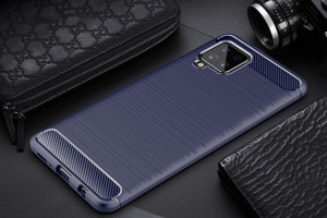 Силиконов гръб Carbon - Samsung Galaxy A42 5G син - Img 3