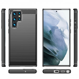 Силиконов гръб Carbon - Samsung Galaxy S23 Ultra черен - Img 2