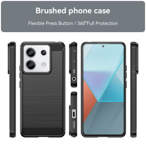 Силиконов гръб Carbon - Xiaomi Redmi Note 13 Pro+ черен - Img 3