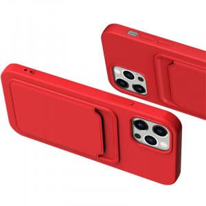 Силиконов гръб Card с портфейл за документи - iPhone 12 Pro Max оранжев - Img 8