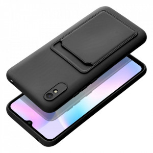 Силиконов гръб FORCELL Card с портфейл за документи - Xiaomi Redmi 9A / 9AT черен - Img 3