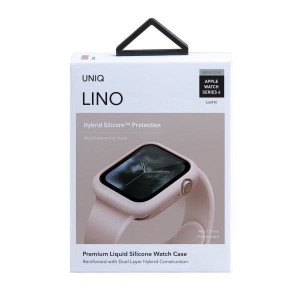 Силиконов калъф за корпус UNIQ Lino - Apple Watch 44mm Series 5 / 44mm Series 4 пудра - Img 8