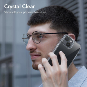 Стъклен гръб с подсилени силиконови ръбове ESR Ice Shield - iPhone 15 Plus прозрачен - Img 3