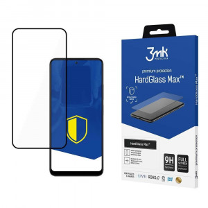 Стъклен протектор с пълно покритие 3mk Hard Glass Max - Xiaomi Redmi Note 12 / Note 12 4G / Poco X5 с черна рамка - Img 1