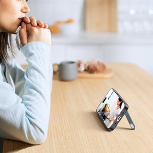 Твърд гръб с гел рамка и стойка UGREEN Kickstand - iPhone 14 Pro черен - Img 4
