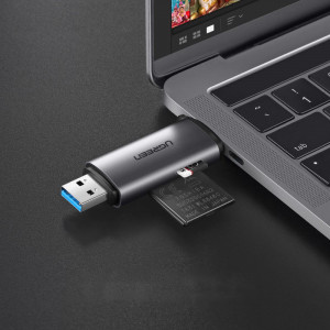 Четец за карти памет UGREEN SD / micro SD към USB 3.0 / USB Type C 3.0 (50706) сив - Img 3
