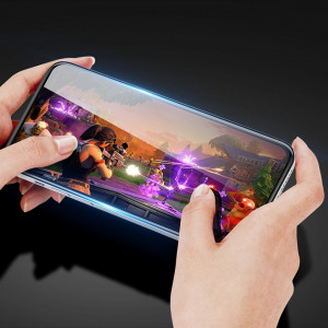 10D закален стъклен протектор с пълно покритие DUX DUCIS съвместим с гръб - iPhone 14 Pro Max с черна рамка - Img 2