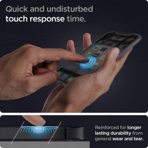 2 бр. закален стъклен протектор SPIGEN TR Ez Fit с инструмент за поставяне - iPhone 12 Pro Max - Img 3
