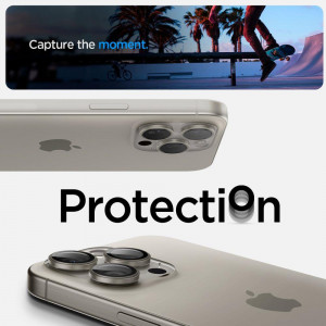 2 бр. протектор за камера SPIGEN Optik TR Ez Fit - iPhone 14 Pro / Pro Max / 15 Pro / Pro Max natural titanium - Img 8