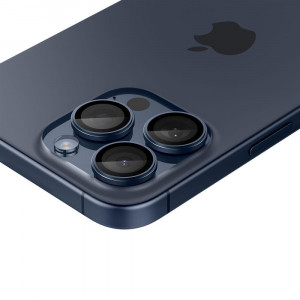 2 бр. протектор за камера SPIGEN Optik TR Ez Fit - iPhone 14 Pro / Pro Max / 15 Pro / Pro Max Titanium Blue - Img 5