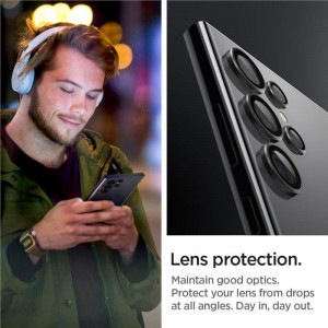 2 бр. протектор за камера SPIGEN Optik TR Ez Fit - Samsung Galaxy S24 Ultra с черна рамка - Img 8