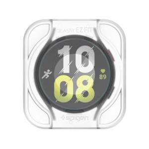 2 бр. стъклен протектор с инструмент за поставяне SPIGEN TR Ez Fit - Samsung Galaxy Watch6 44mm прозрачен - Img 2