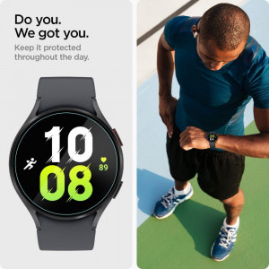 2 бр. стъклен протектор с инструмент за поставяне SPIGEN TR Ez Fit - Samsung Galaxy Watch6 44mm прозрачен - Img 6