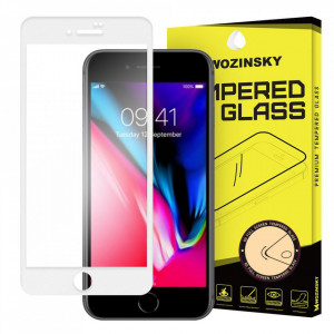 5D Full Glue закален стъклен протектор с пълно покритие WOZINSKY - iPhone 6 / 6s / 7 / 8 / SE (2nd gen) / SE (3rd gen) с бяла рамка - Img 2
