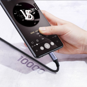 90° кабел за зареждане и данни с оплетка UGREEN US334 USB Type C 2.0 към USB Type C 2.0 100W Power Delivery 1m черен - Img 4