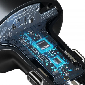 Bluetooth 5.0 FM трансмитер за кола BASEUS Enjoy Car с два USB порта за зареждане и мини жак 3.5mm 3.4A (LED дисплей) (CCLH-01) черен - Img 8