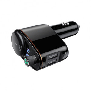 Bluetooth FM трансмитер за кола BASEUS S-06 с 2 порта USB Type A (Overseas Edition) черен - Img 3