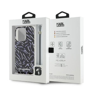 Karl Lagerfeld Zebra With Cord iPhone 15 Pro Max Case - Purple - Img 7