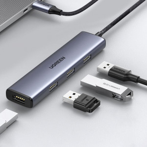 USB хъб UGREEN USB Type C към 4x USB Type A 3.2 Gen.1 (CM473 20841) сребрист - Img 6