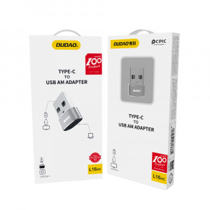 Адаптер DUDAO USB Type A към USB Type C (L16AC) черен - Img 5