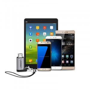 Адаптер UGREEN Micro USB към USB Type C с отвор за ключодържател (50590) сив - Img 6