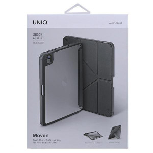 Антибактериален калъф тип книга с място за стилус UNIQ Moven - iPad mini 8.3" (6th gen 2021) charcoal gray - Img 5