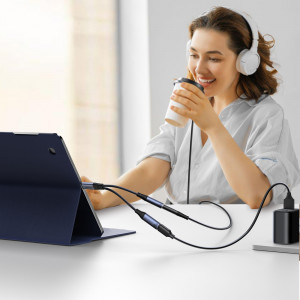 Аудио кабел JOYROOM SY-C02 2in1 USB Type C (мъжко) DAC към жак 3.5mm (женско) / USB Type C (женско) черен - Img 10